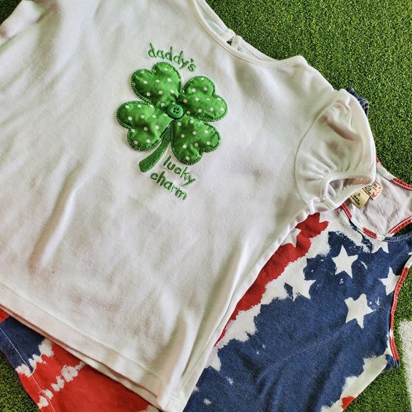 GYMBOREE & LUCKY KID St. Patrick's Day and July 4h Tank and Tee, Size 5 - Picture 1 of 14